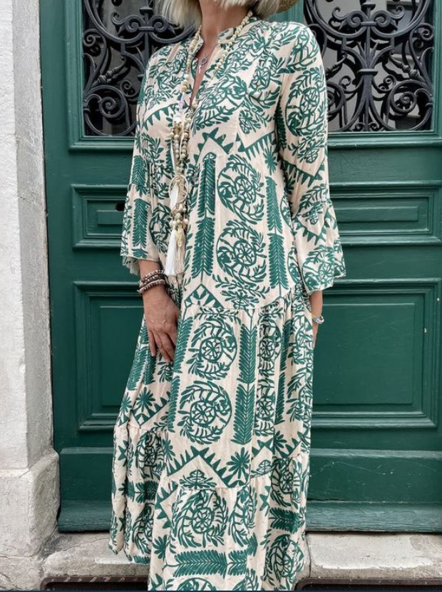 Viona | Femme Maxi-robe à manches longues