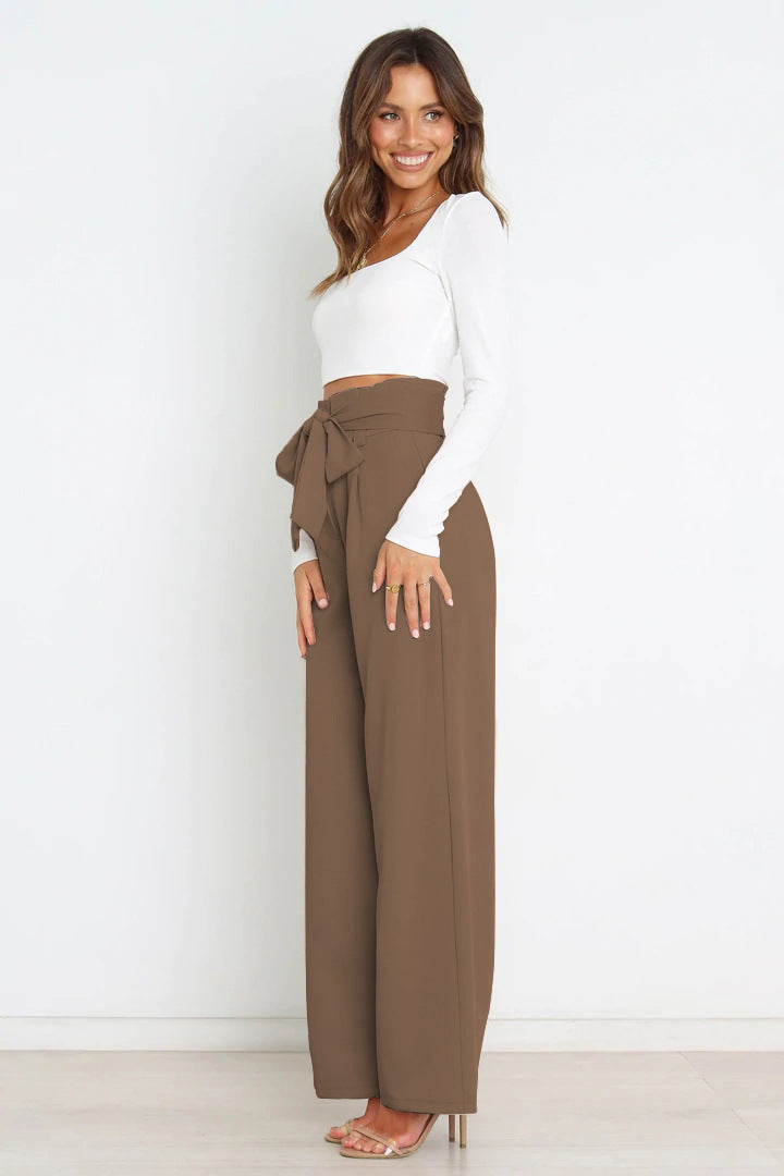 Soleil | Pantalon en Lin Léger et Élégant avec Taille Fantaisie pour Femmes