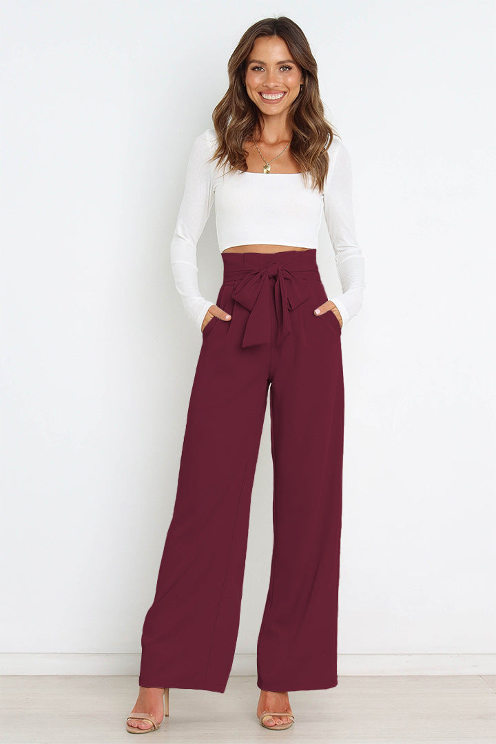 Soleil | Pantalon en Lin Léger et Élégant avec Taille Fantaisie pour Femmes